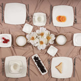 Karaca Fine Pearl Belha 26-teiliges quadratisches Perlmutt-Frühstücksset