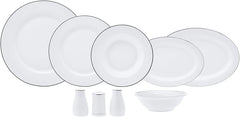 Karaca Eclipse Platinum Service de table en porcelaine pour 57 personnes, 57 pièces, assiettes de service en porcelaine