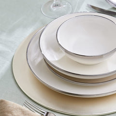 Karaca Eclipse Platinum Service de table en porcelaine pour 57 personnes, 57 pièces, assiettes de service en porcelaine