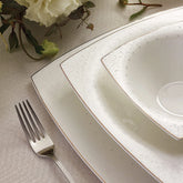 Karaca Fine Pearl Belha 62-teiliges quadratisches Perlmutt-Dinnerset für 12 Personen