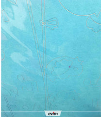 Velours Wandtattoo „Cik Cik“ – Samt Wandsticker 84 × 108 cm, hellblau