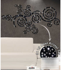 DP-347 Autocollant mural en velours Luna 123x67 cm
