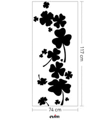 Sticker mural en velours feuille de trèfle 74X117 cm