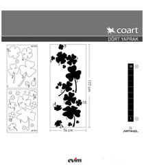 Sticker mural en velours feuille de trèfle 74X117 cm