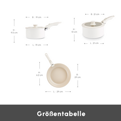 Karaca Comfort Keramik-Kochgeschirr-Set mit abnehmbarem Griff Creme, 6-teilig