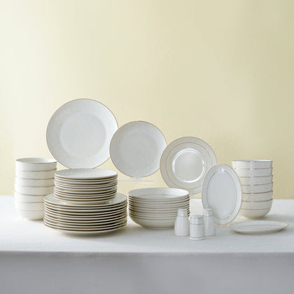 Karaca Elegance Bone Mandarin 53-teiliges Tafelservice für 12 Personen Gold
