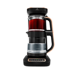 Caysever Robotea Pro 4-in-1 Teemaschine, Wasserkocher & Filterkaffeemaschine, 2500 W, Schwarz-Kupfer