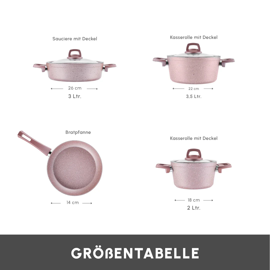 Karaca Biogranit Rosegold Induktions-Kochgeschirr-Set, 7-teilig