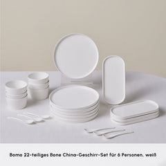 Karaca Forever Bone Bomo Frühstücksset für 6 Personen, 22-teilig