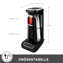 Caysever Robotea Pro Teekocher, 4-in-1 sprechender automatischer Teekocher, Chrome