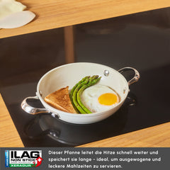 Karaca Swiss Crystal Almond Cream – Flache Pfanne mit Griff