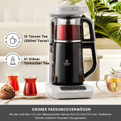 Karaca Çaysever Robotea Pro 4 in 1 Teekocher & Filterkaffeemaschine Starlight, 2500 W