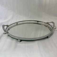 Silver plated large classic oval tray, 37x23cm