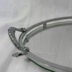 Silver plated large classic oval tray, 37x23cm