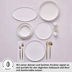 Karaca Earth Collection Matte Glaze Weiss – 55-teiliges Tafelservice für 12 Personen