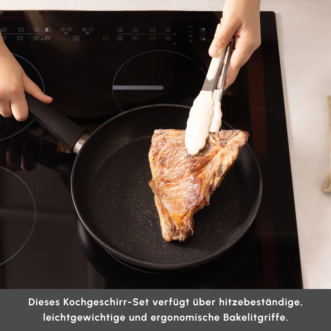 Biogranit Blackgold V1 Kochgeschirr-Set, 7-teilig