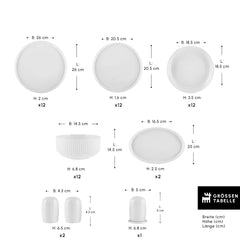 Karaca Forever Bone Pablito Tafelservice, 53-teilig