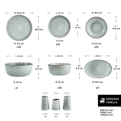 Karaca Earth Collection Skal – 55-teiliges Tafelservice für 12 Personen