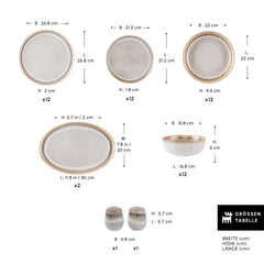 Karaca Earth Collection Earthy Light Reactive 52-Teiliges 12-Personen Geschirrset