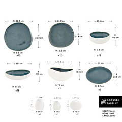 Karaca Earth Collection New Galactic Oscar Reactive Glaze 55-teiliges Tafelset für 12 Personen, Multi