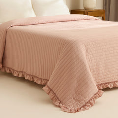 Karaca Freya Tagesdecke für Doppelbett Puderrosa, 230 × 240 cm