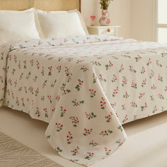 Karaca Silvie Piqué Tagesdecke für Doppelbett Rot aus 100 % Baumwolle, 200 × 220 cm