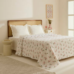 Karaca Silvie Piqué Tagesdecke für Doppelbett Rot aus 100 % Baumwolle, 200 × 220 cm