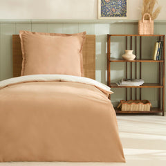 Karaca Vera Perkal Bettwäsche-Set für Einzelbett Beige aus 100 % Baumwolle