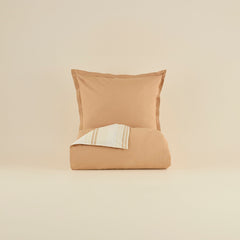 Karaca Vera Perkal Bettwäsche-Set für Einzelbett Beige aus 100 % Baumwolle