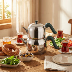 Edena Midi Teekannen-Set aus Edelstahl, 3-teilig, Grün