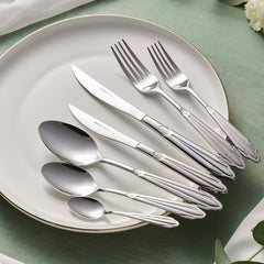 Karaca Elegance Mantilla Silver Besteckset für 12 Personen, 84-teilig