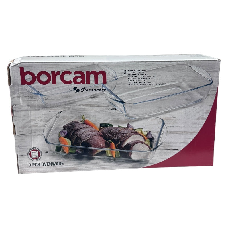 Borcam Rechteckige Ofenformen Set 3-teilig