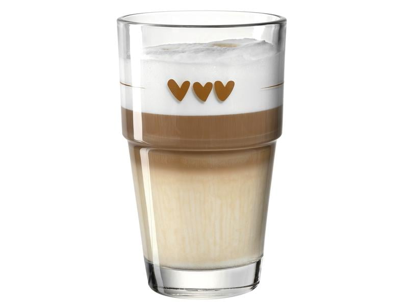 Leonardo Latte Macchiato Becher Solo Herz 410 ml, 6 Stück