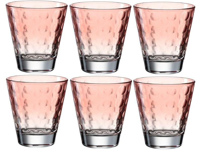 Leonardo Trinkglas Optic Pastell 215 ml, 6 Stück, Rot