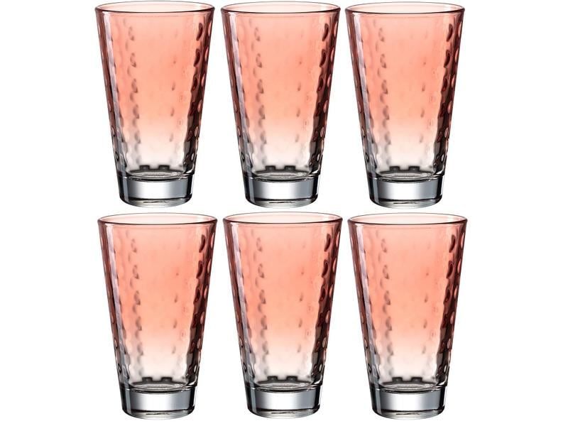Leonardo Trinkglas Optic Pastell 300 ml, 6 Stück, Rot