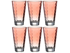 Leonardo Trinkglas Optic Pastell 300 ml, 6 Stück, Rot