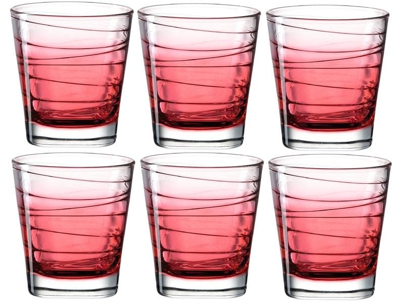Leonardo Trinkglas Vario Struttura 250 ml, 6 Stück, Rot