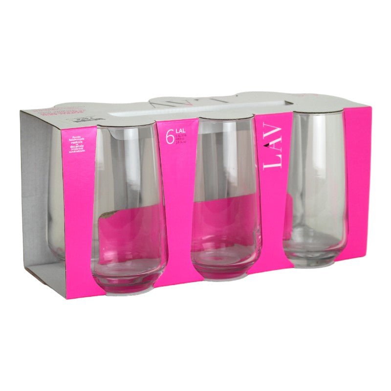 LAV Lal - 6-teiliges Trinkglas-Set, 480 ml