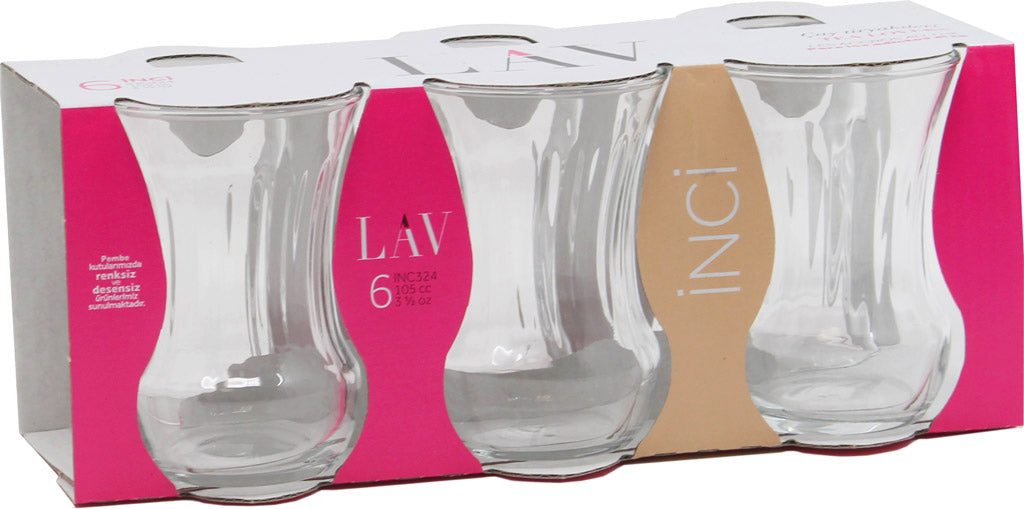 LAV INC324 Inci Teeglas 105cc 6pcs/Caybardagi/Tea Glass