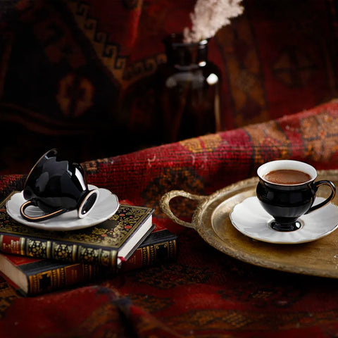 Karaca Black Swan Kaffeeservice für 6 Personen