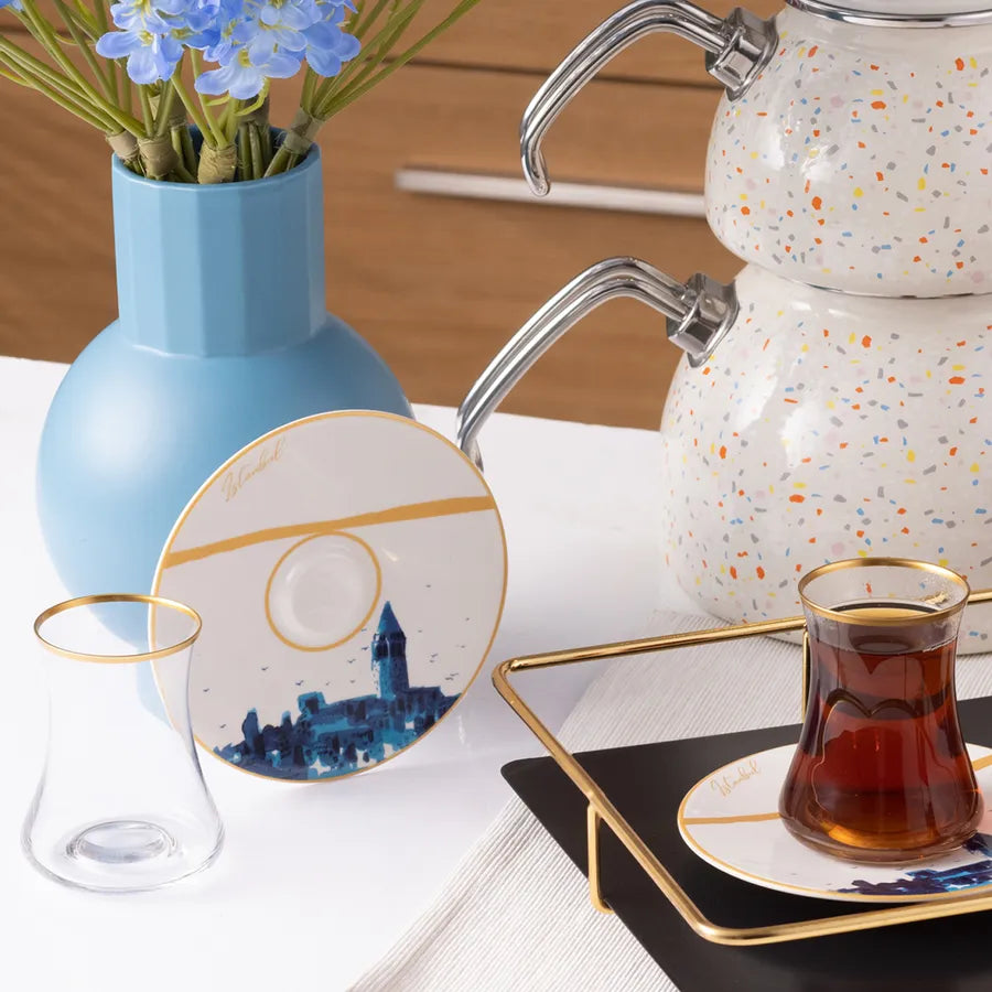 Karaca X Ist Collection Istanbul 12 Teiliges Teegläser Set für 6 Personen