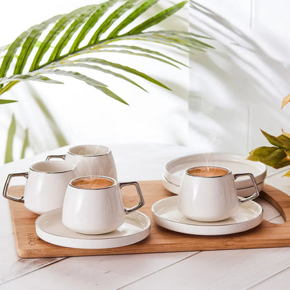 Karaca Streamline Saturn Platinum 6 Personen Espressotassen Set, 12-teilig