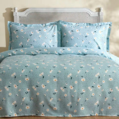 Karaca Daisy Piqué Tagesdecken-Set für Einzelbett Mint aus 100 % Baumwolle