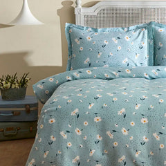 Karaca Daisy Piqué Tagesdecken-Set für Einzelbett Mint aus 100 % Baumwolle