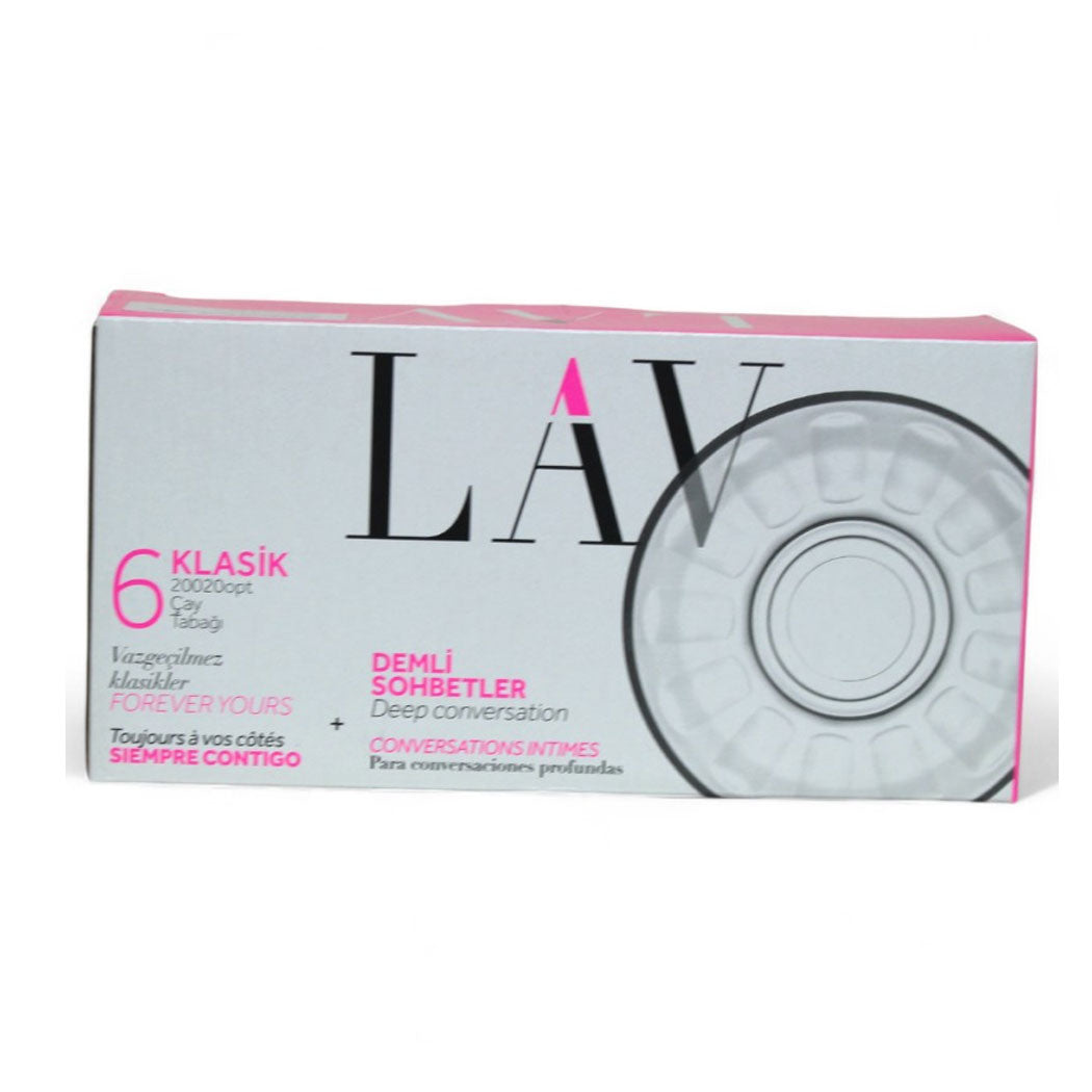 LAV Klasik 6-teiliges Cayteller Set – Glas Untertassen für Teegläser