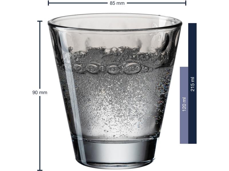 Leonardo Trinkglas Optic Pastell 215 ml, 6 Stück, Grau