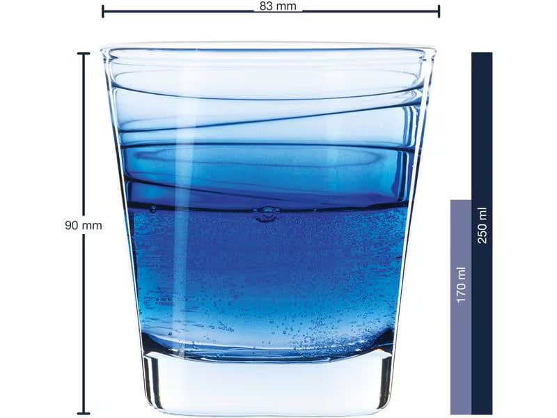 Leonardo Trinkglas Vario Struttura 250 ml, 6 Stück, Blau