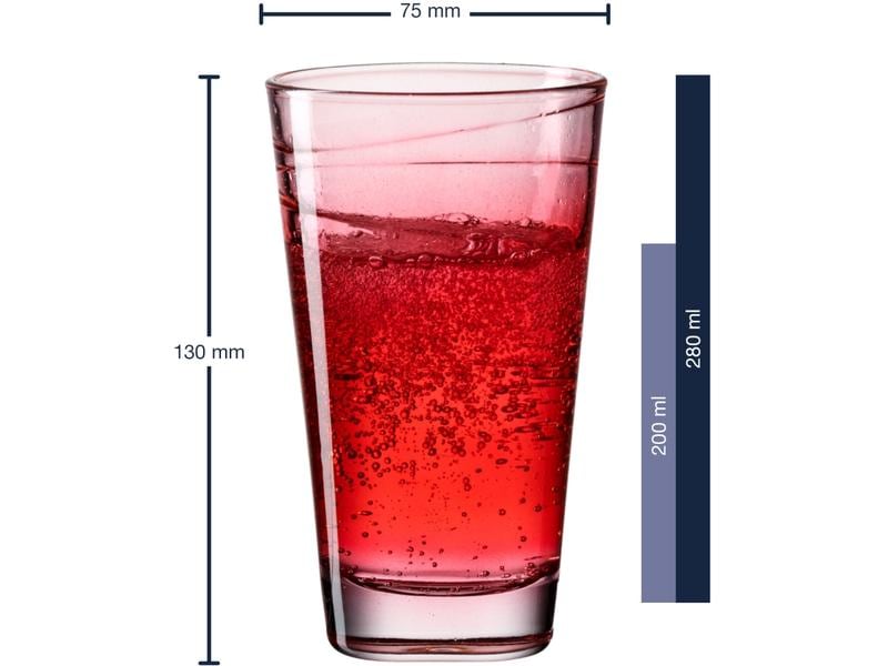 Leonardo Trinkglas Vario Struttura 280 ml, 6 Stück, Rot