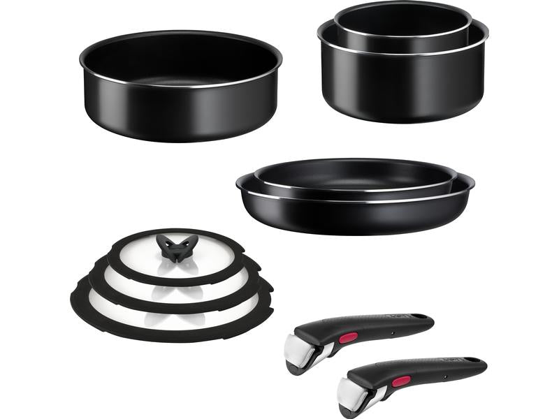 Tefal Kochgeschirr-Set Ingenio Easy On 10-teilig, Schwarz