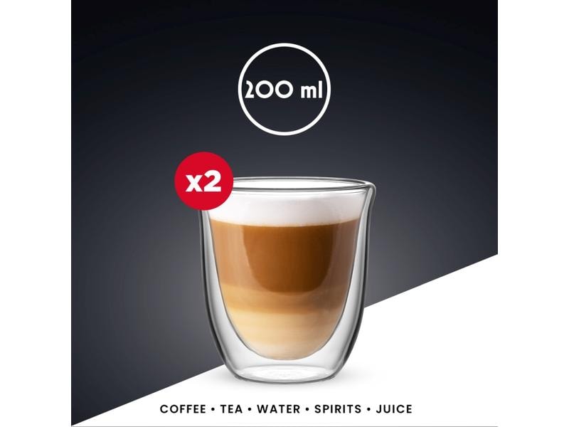 Bialetti Cappuccino Becher Firenze 200 ml, 1 Stück, Transparent